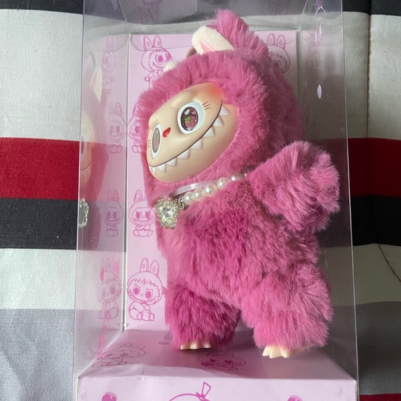 Lafufu Pink Furry Doll with Pearl Necklace - Picture 3 of 5